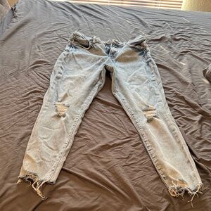 Express Light Wash Distressed Boyfriend Jeans